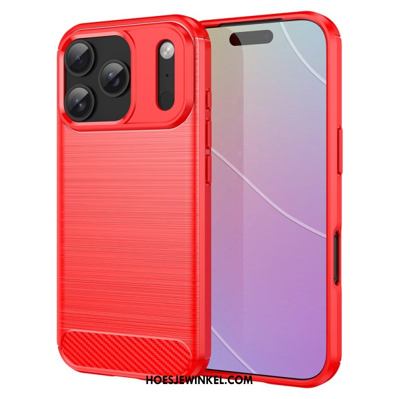 Case Hoesje iPhone 17 Pro Telefoonhoesje Geborsteld Koolstofvezel