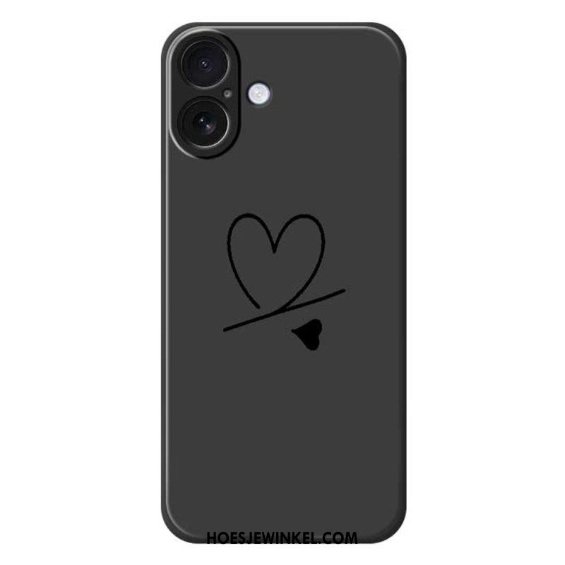 Case Hoesje iPhone 17 Telefoonhoesje Hartje Van Vloeibare Siliconen