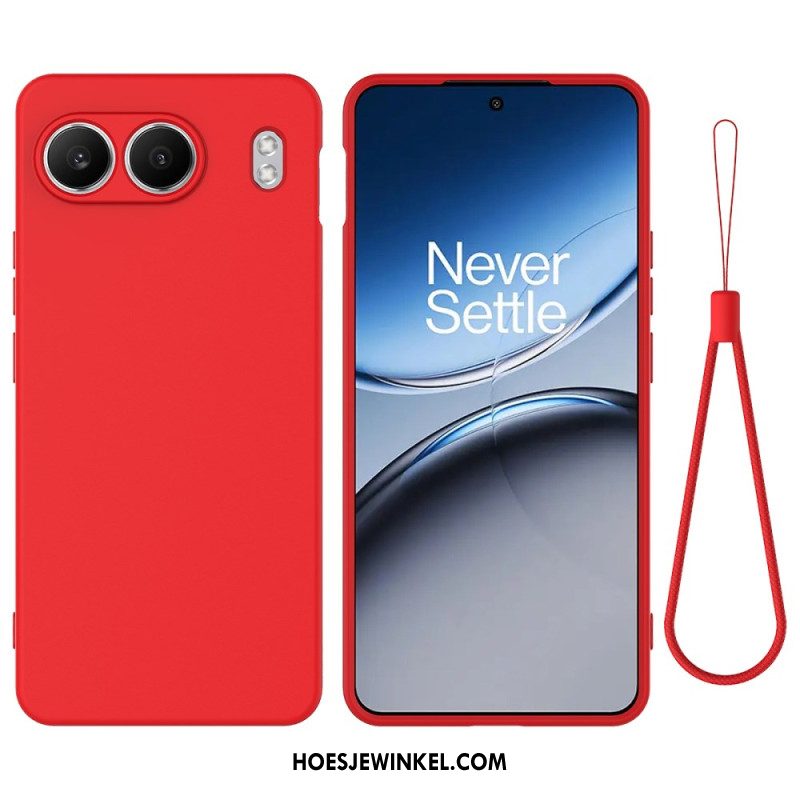 Cover Hoesje Oneplus Nord 4 Telefoonhoesje Vloeibare Siliconen Met Bandje