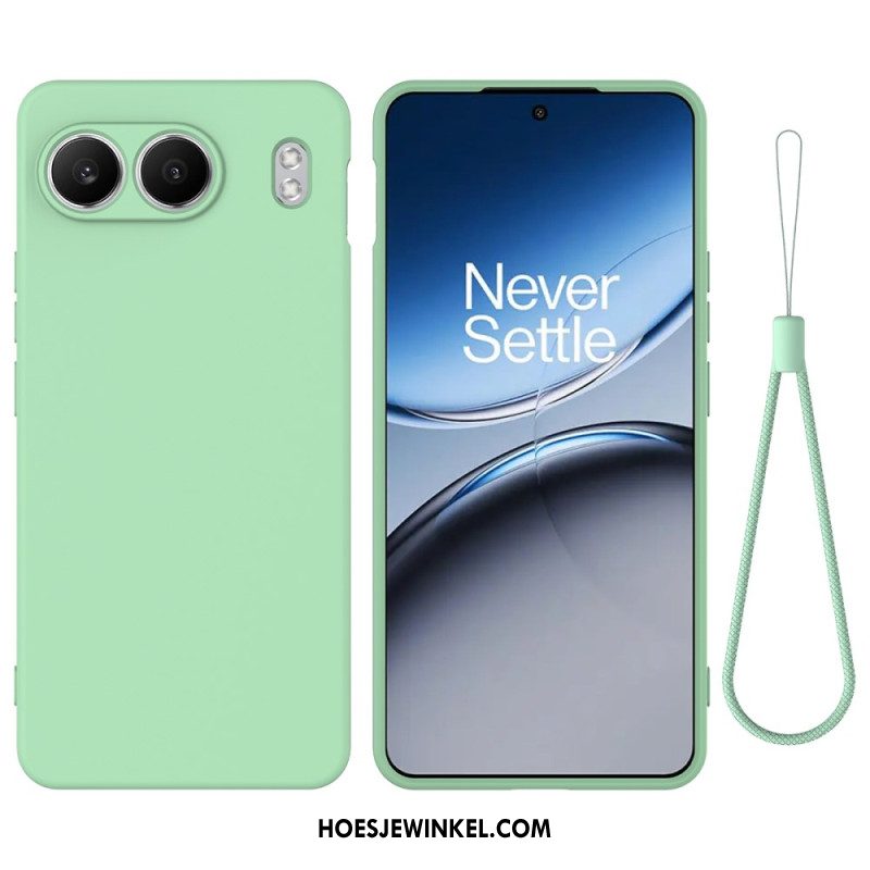 Cover Hoesje Oneplus Nord 4 Telefoonhoesje Vloeibare Siliconen Met Bandje