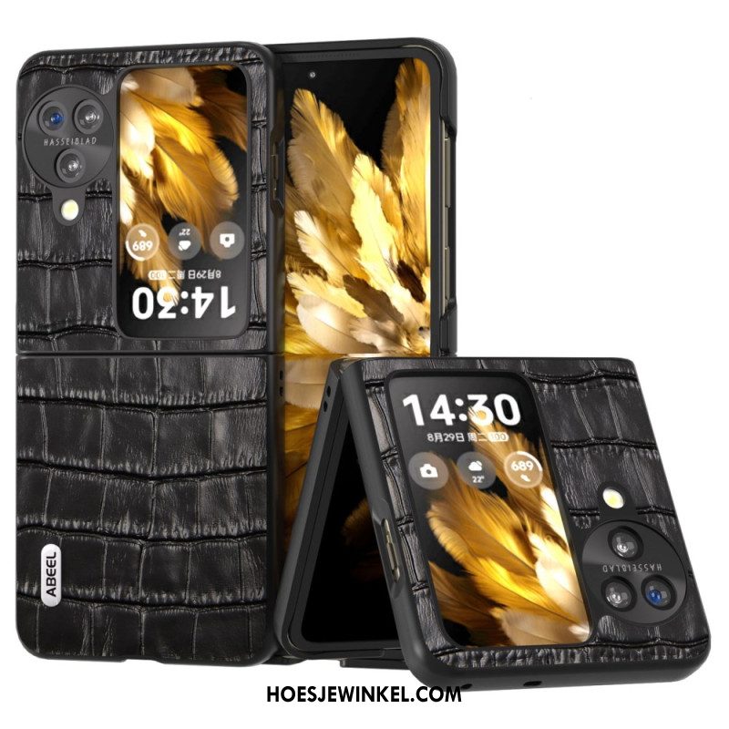 Cover Hoesje Oppo Find N3 Flip Telefoonhoesje Krokodileffect Abeel