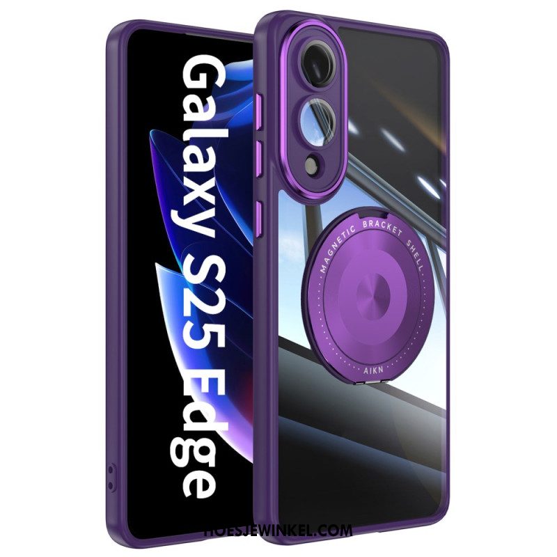 Cover Hoesje Samsung Galaxy S25 5g Edge Telefoonhoesje Draaibare Houder En Lensbeschermer