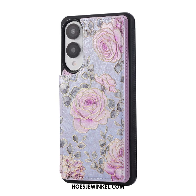 Cover Hoesje Samsung Galaxy S25 5g Edge Telefoonhoesje Kaarthouder Met Bloemenmotief