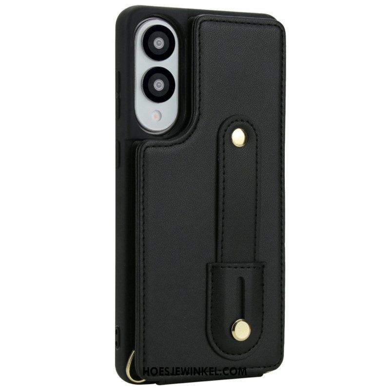 Cover Hoesje Samsung Galaxy S25 5g Edge Telefoonhoesje Kaarthouder Met Riempje En Schouderriem