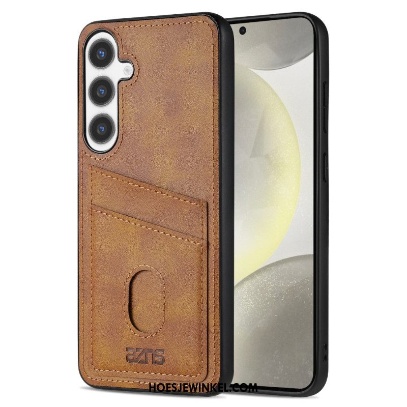 Cover Hoesje Samsung Galaxy S25 5g Telefoonhoesje Kaarthouder Van Getextureerd Leer