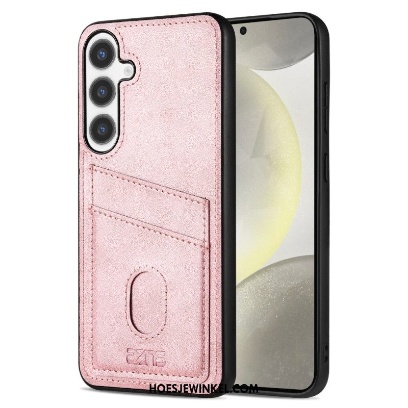Cover Hoesje Samsung Galaxy S25 5g Telefoonhoesje Kaarthouder Van Getextureerd Leer