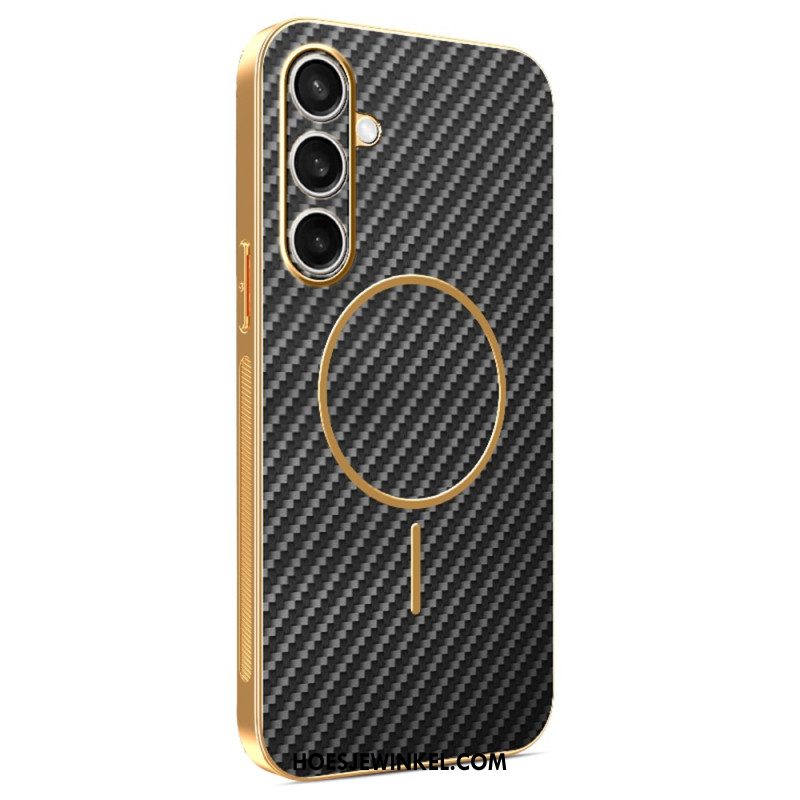 Cover Hoesje Samsung Galaxy S25 Fe Telefoonhoesje Magsafe Met Koolstofvezeldesign
