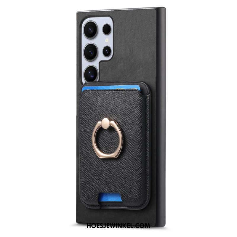 Cover Hoesje Samsung Galaxy S25 Ultra 5g Telefoonhoesje Afneembare Magnetische Kaarthouder En -standaard