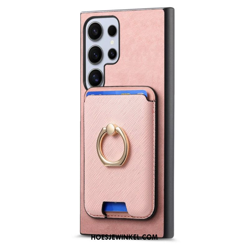 Cover Hoesje Samsung Galaxy S25 Ultra 5g Telefoonhoesje Afneembare Magnetische Kaarthouder En -standaard