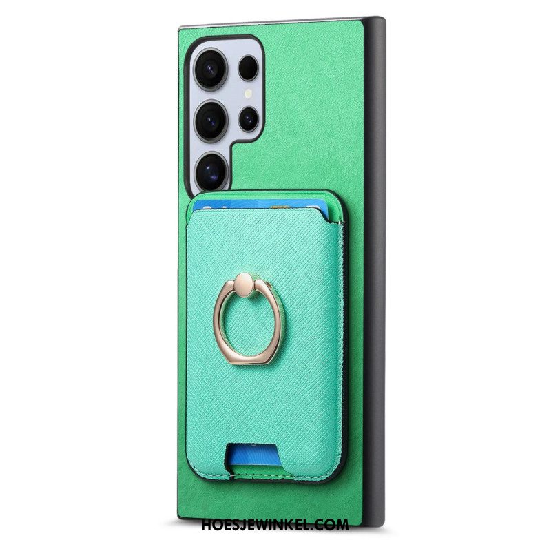 Cover Hoesje Samsung Galaxy S25 Ultra 5g Telefoonhoesje Afneembare Magnetische Kaarthouder En -standaard