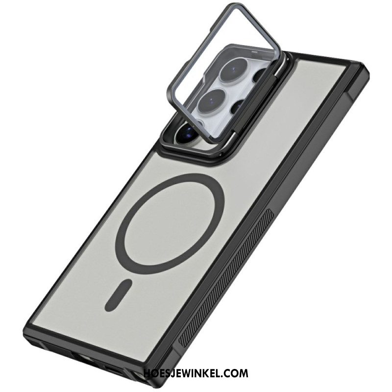 Cover Hoesje Samsung Galaxy S25 Ultra 5g Telefoonhoesje Magsafe-compatibel Mat Anti-vingerafdrukontwerp Met Standaard