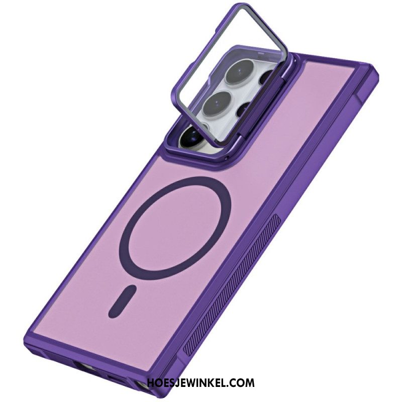 Cover Hoesje Samsung Galaxy S25 Ultra 5g Telefoonhoesje Magsafe-compatibel Mat Anti-vingerafdrukontwerp Met Standaard