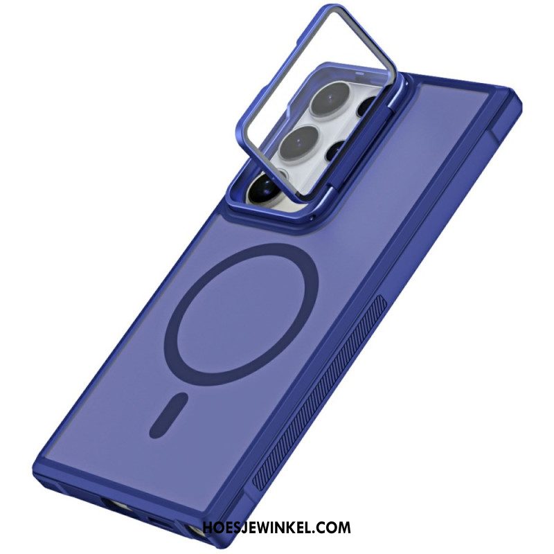 Cover Hoesje Samsung Galaxy S25 Ultra 5g Telefoonhoesje Magsafe-compatibel Mat Anti-vingerafdrukontwerp Met Standaard