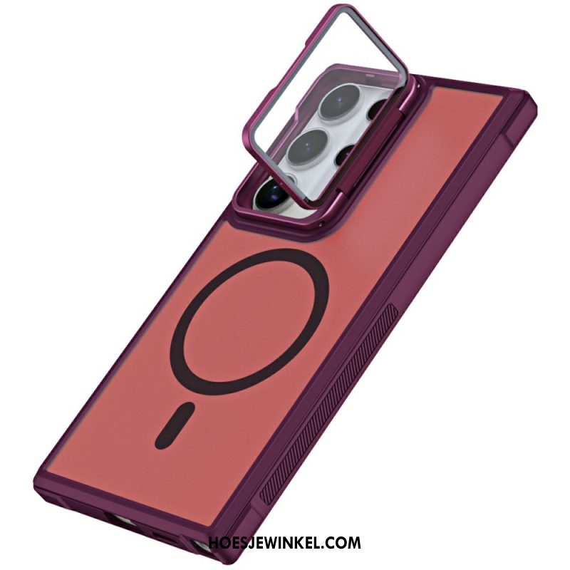 Cover Hoesje Samsung Galaxy S25 Ultra 5g Telefoonhoesje Magsafe-compatibel Mat Anti-vingerafdrukontwerp Met Standaard