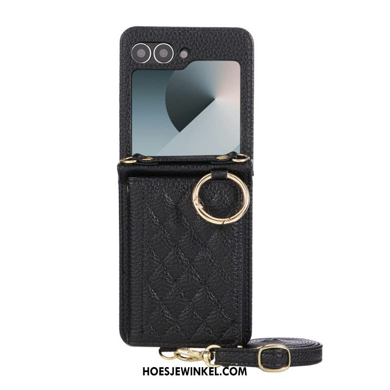 Cover Hoesje Samsung Galaxy Z Flip 7 Fe Telefoonhoesje Gewatteerd Met Schouderband