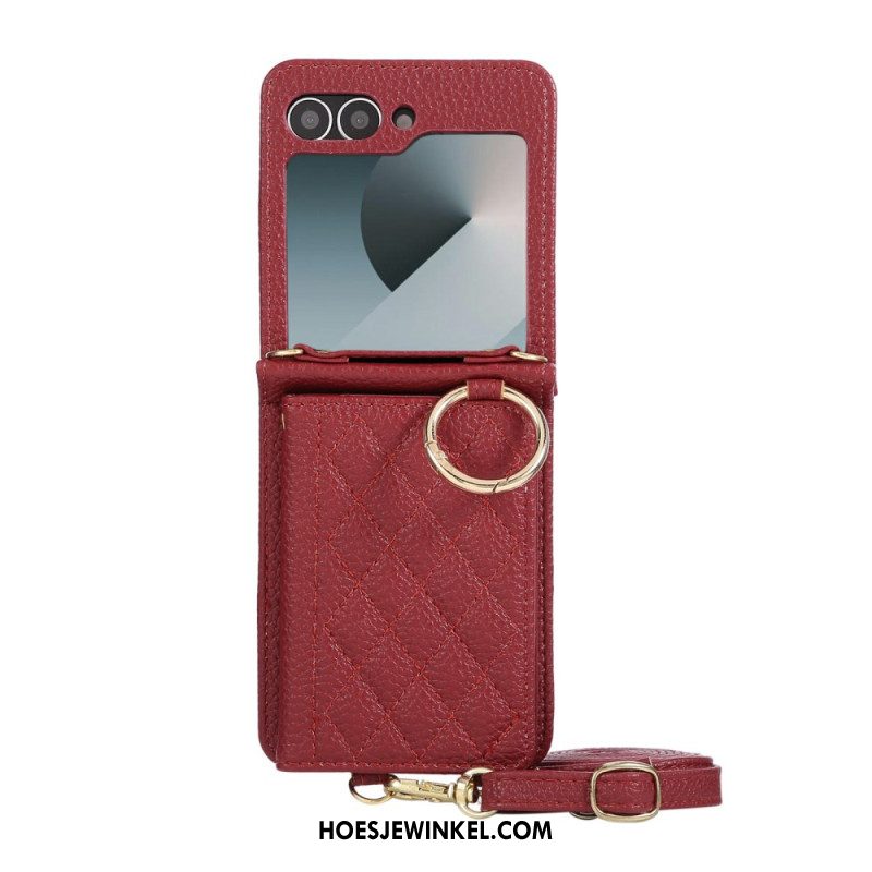 Cover Hoesje Samsung Galaxy Z Flip 7 Fe Telefoonhoesje Gewatteerd Met Schouderband
