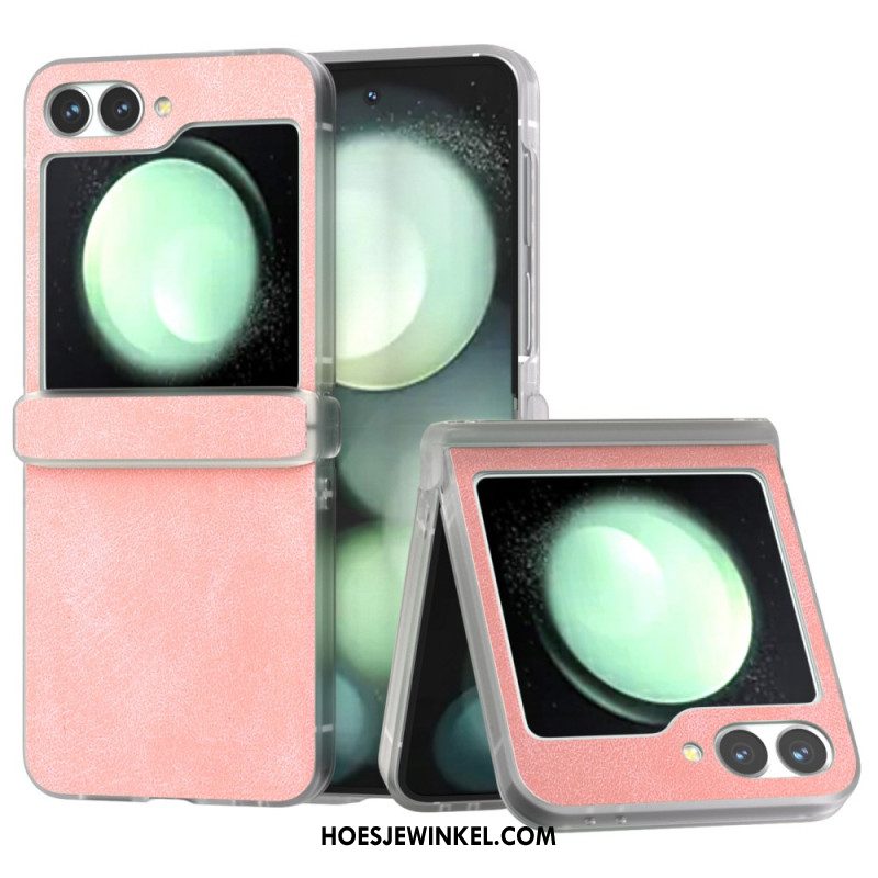 Cover Hoesje Samsung Galaxy Z Flip 7 Fe Telefoonhoesje Mat Lederlook