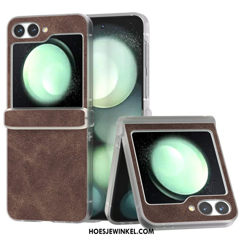 Cover Hoesje Samsung Galaxy Z Flip 7 Fe Telefoonhoesje Mat Lederlook