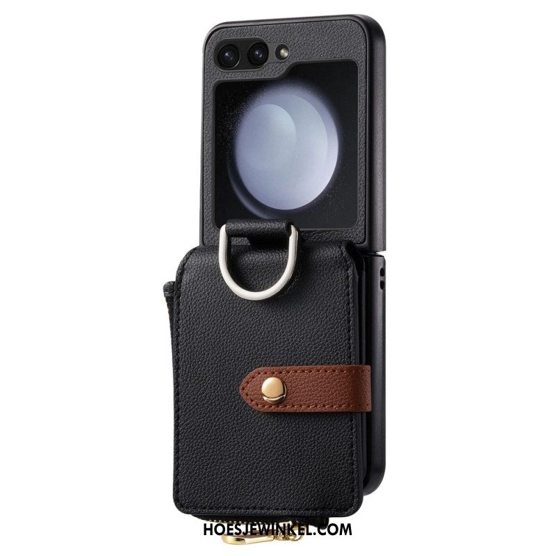 Cover Hoesje Samsung Galaxy Z Flip 7 Fe Telefoonhoesje Vak Met Rits En Ringhouder