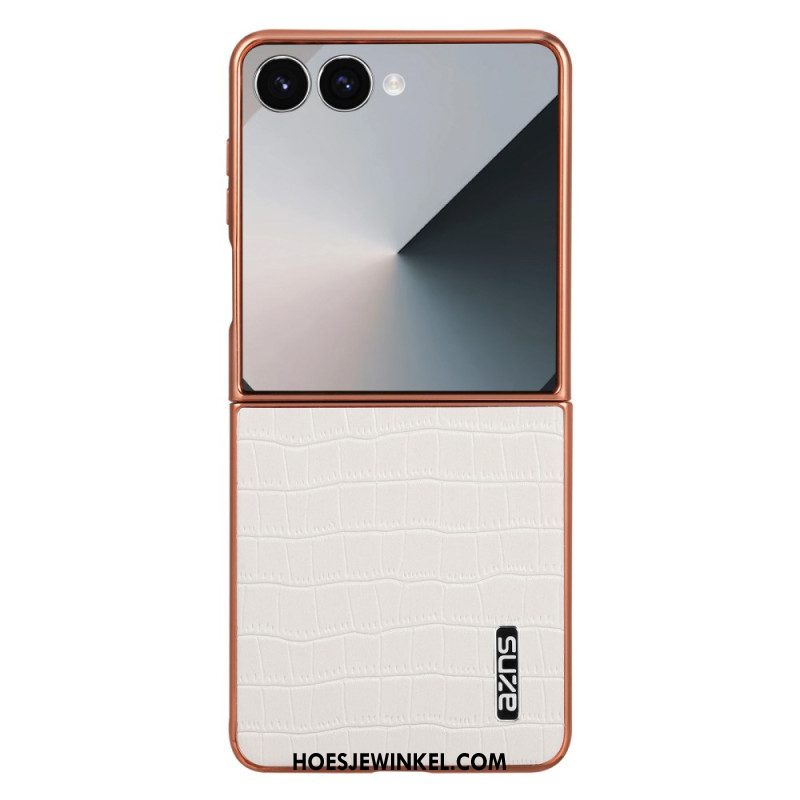 Cover Hoesje Samsung Galaxy Z Flip 7 Telefoonhoesje Krokodillenstijl