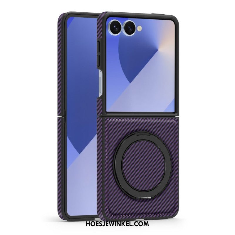 Cover Hoesje Samsung Galaxy Z Flip 7 Telefoonhoesje Magnetische Koolstofvezel