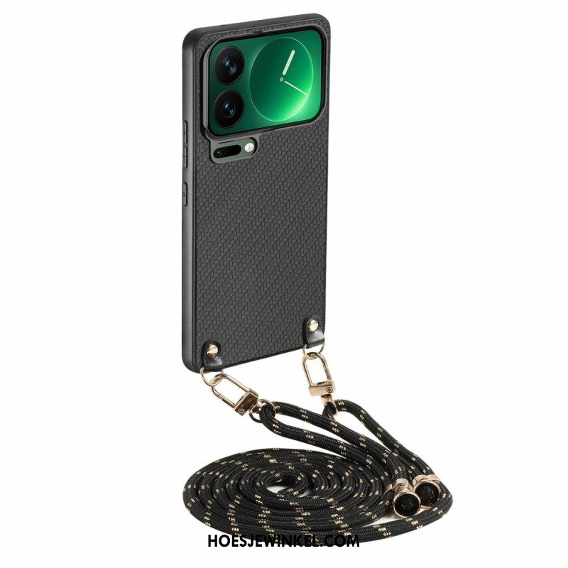 Cover Hoesje Xiaomi 17 Pro Max Telefoonhoesje Koolstofvezeltextuur