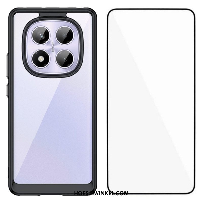 Cover Hoesje Xiaomi Redmi Note 14 Pro 4g Telefoonhoesje Hybride Met Gehard Glazen Schermbeschermer