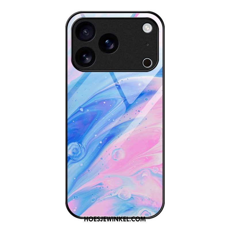 Cover Hoesje iPhone 17 Pro Max Telefoonhoesje Gehard Glas Marmer