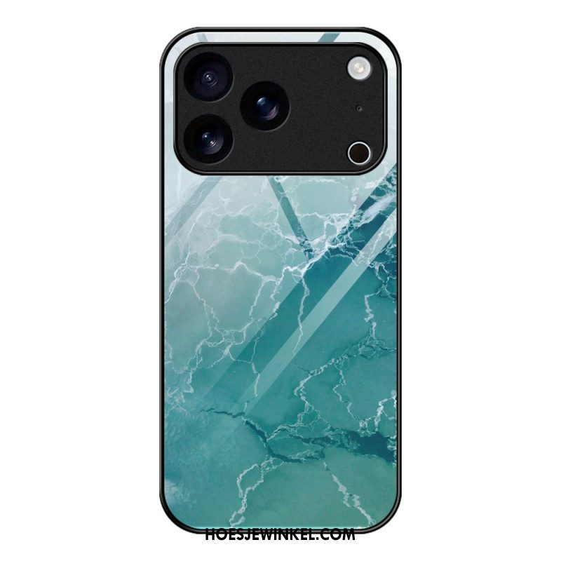 Cover Hoesje iPhone 17 Pro Max Telefoonhoesje Gehard Glas Marmer