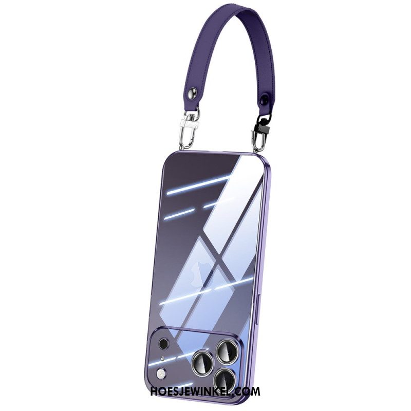 Cover Hoesje iPhone 17 Pro Telefoonhoesje Transparant Met Polsbandje