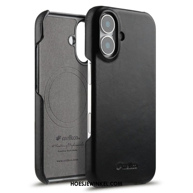 Cover Hoesje iPhone 17 Telefoonhoesje Magsafe-compatibel Gewaxt Leer