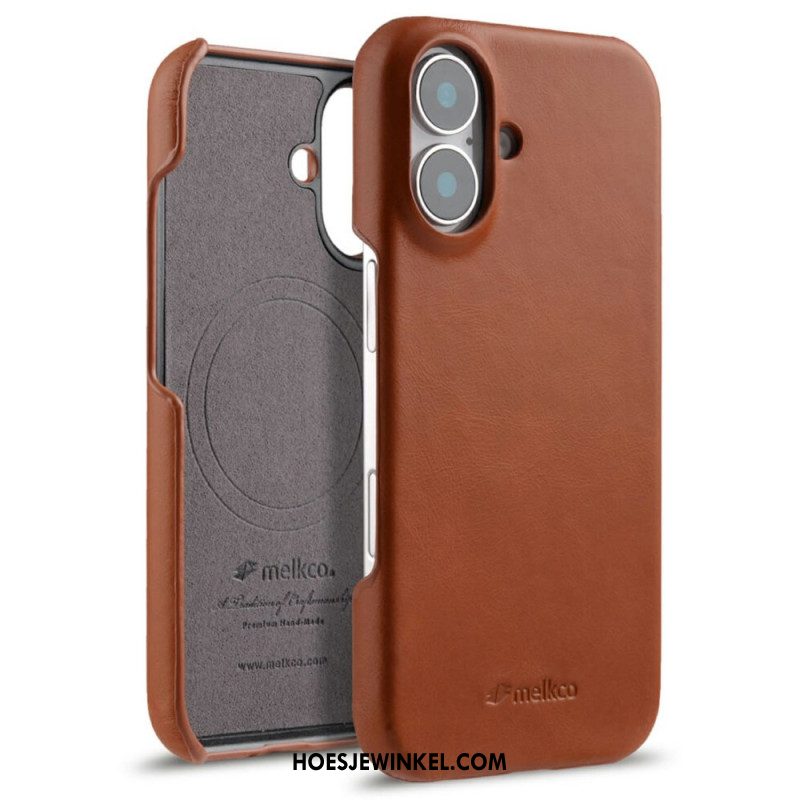 Cover Hoesje iPhone 17 Telefoonhoesje Magsafe-compatibel Gewaxt Leer