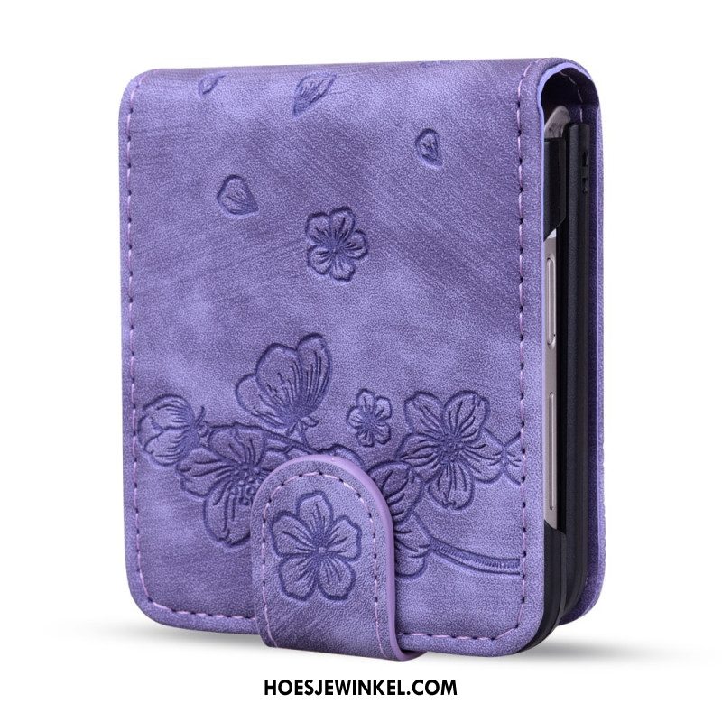 Cover Samsung Galaxy Z Flip 7 Fe Kaarthouder Met Kattenmotief Bescherming Hoesje