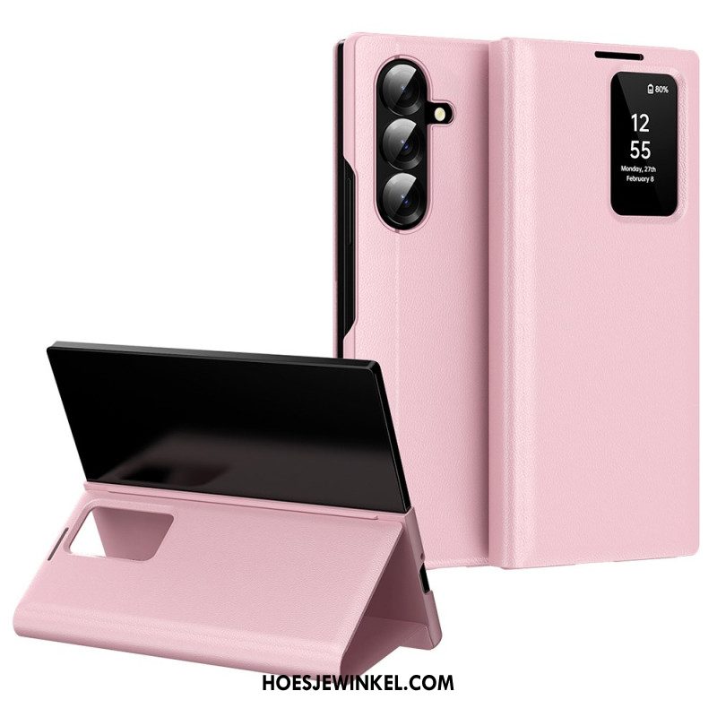 Cover Samsung Galaxy Z Fold 7 Kaarthouder En Slim Venster Bescherming Hoesje