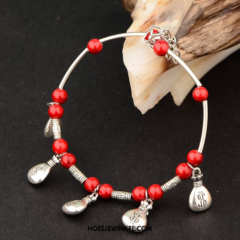 Enkelbandjes Dames Accessoires Grote Maten Vrouwen, Enkelbandjes Kunst Vintage Rot Silber