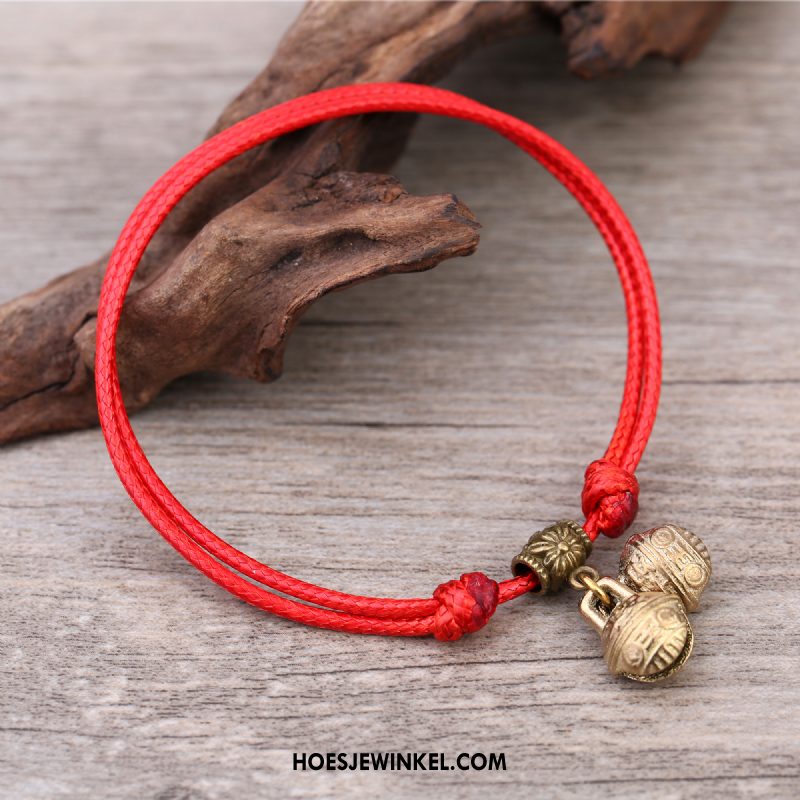 Enkelbandjes Dames Vintage Mannen Tas, Enkelbandjes Eenvoudig Armbanden Rot