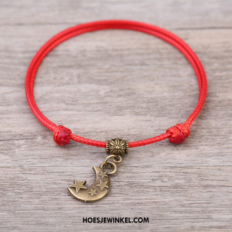 Enkelbandjes Dames Vintage Mannen Tas, Enkelbandjes Eenvoudig Armbanden Rot