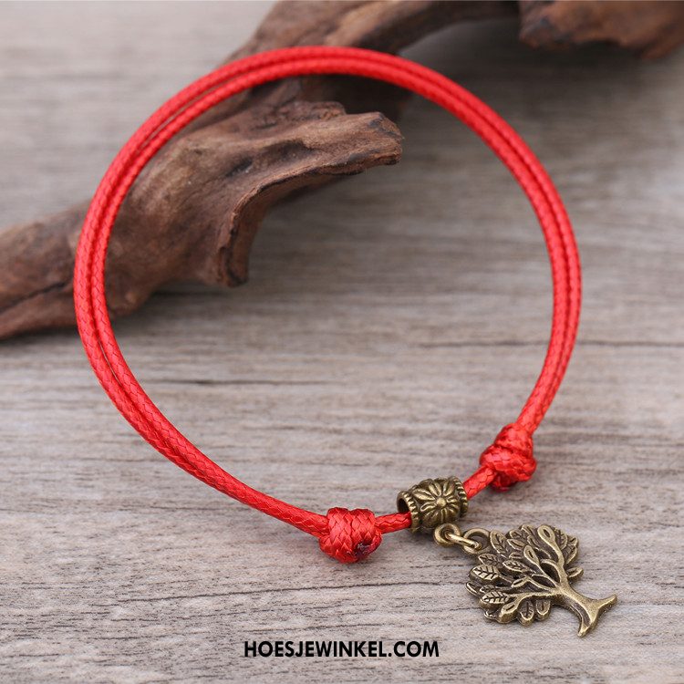 Enkelbandjes Dames Vintage Mannen Tas, Enkelbandjes Eenvoudig Armbanden Rot