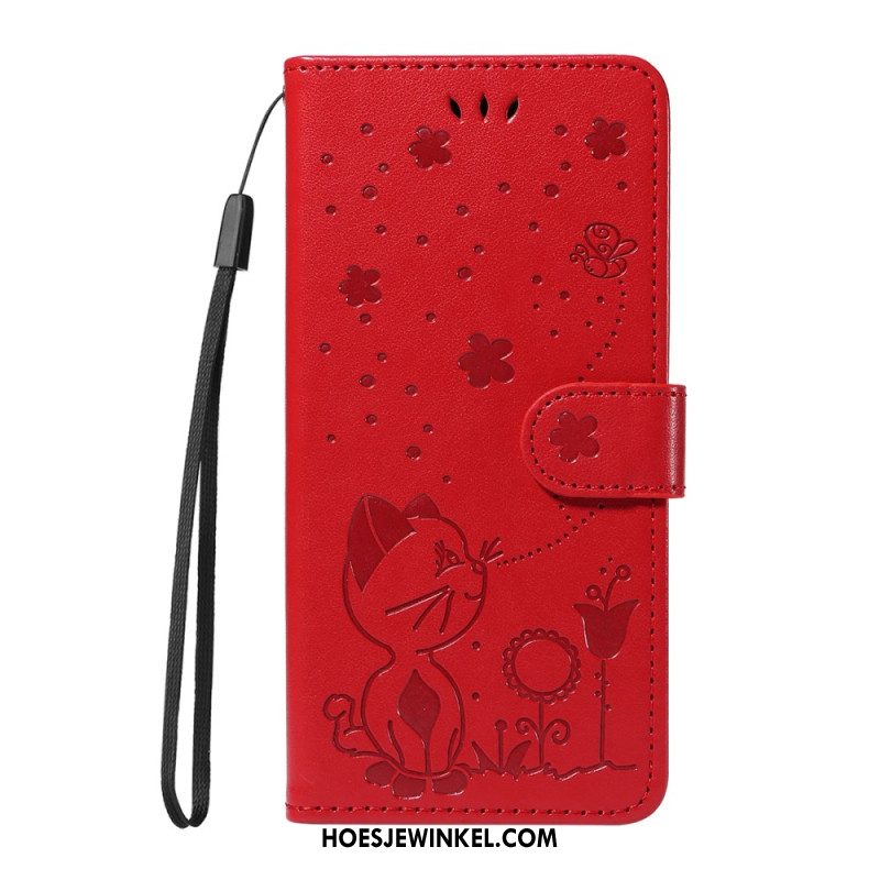 Flip Case Leren Huawei Pura 80 Ultra Bij En Kat