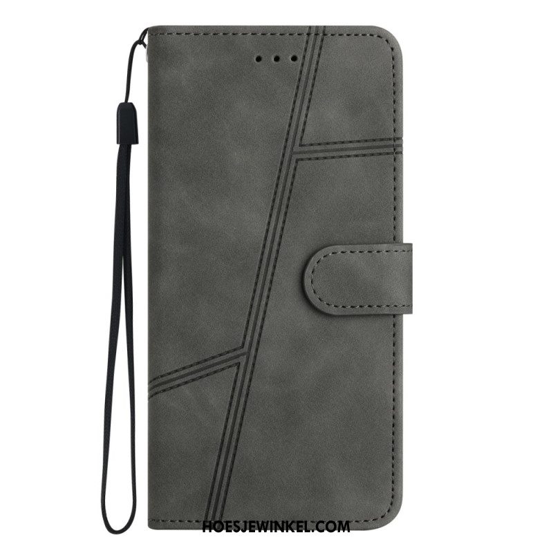 Flip Case Leren Oneplus 13 Strepen En Stippen