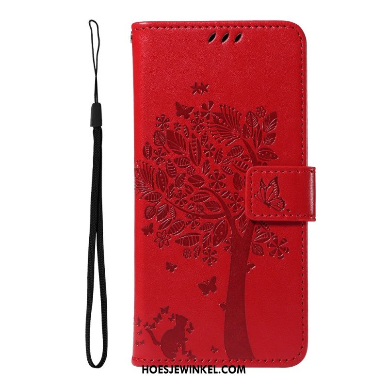 Flip Case Leren Oneplus 13r Boom En Kat