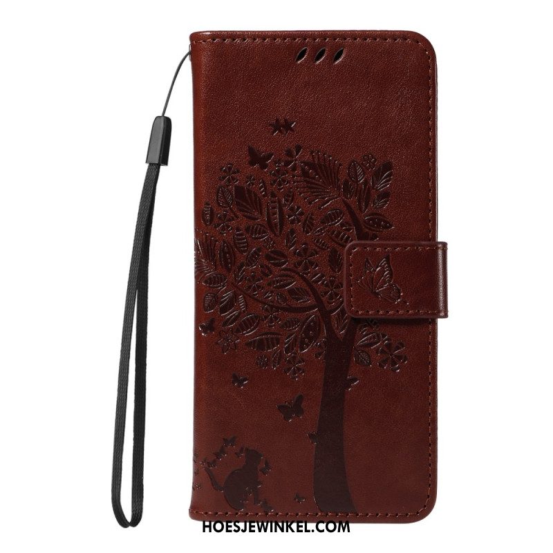 Flip Case Leren Oneplus 13r Boom En Kat