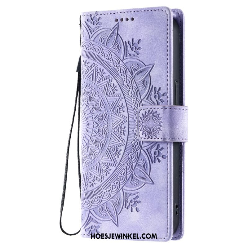 Flip Case Leren Oneplus 15r Portemonnee Met Mandala Suède-effect