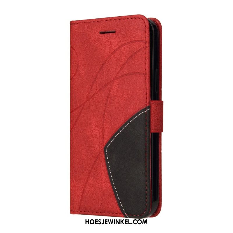 Flip Case Leren Oneplus Nord 4 Tweekleurige Golvende Lijn