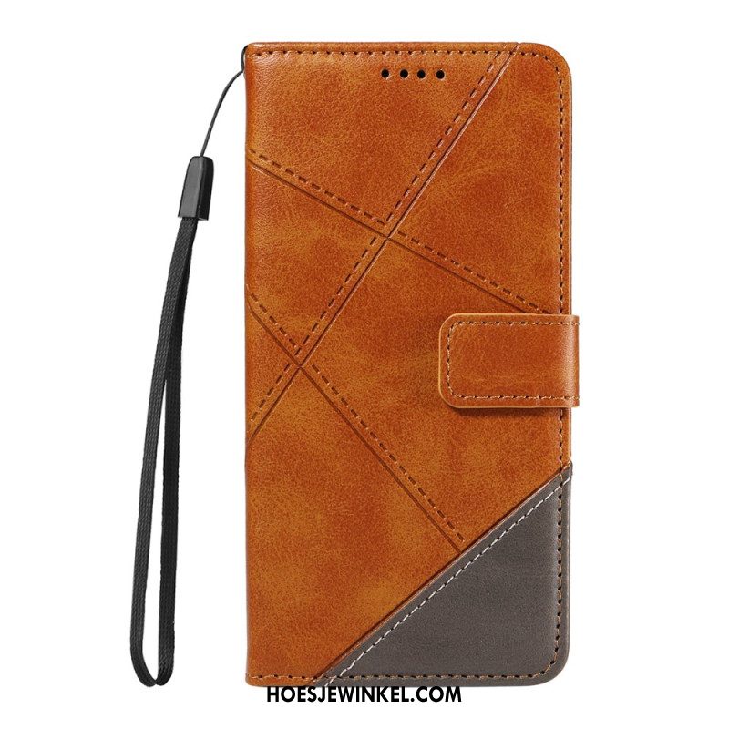 Flip Case Leren Oneplus Nord 5 Tweekleurig Geometrisch
