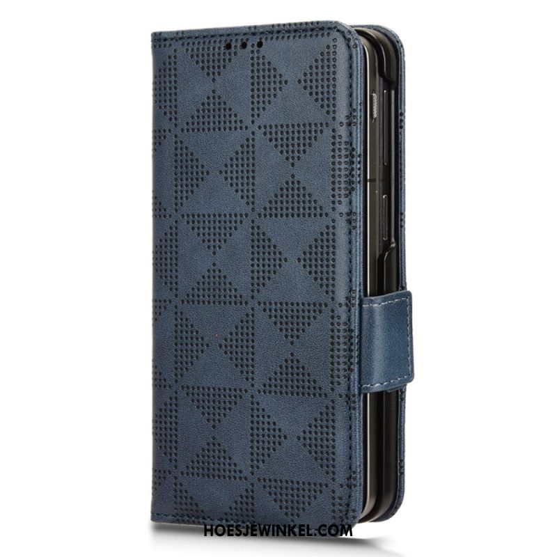 Flip Case Leren Oppo Find N3 Driehoekspatroon