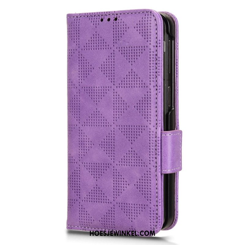 Flip Case Leren Oppo Find N3 Driehoekspatroon