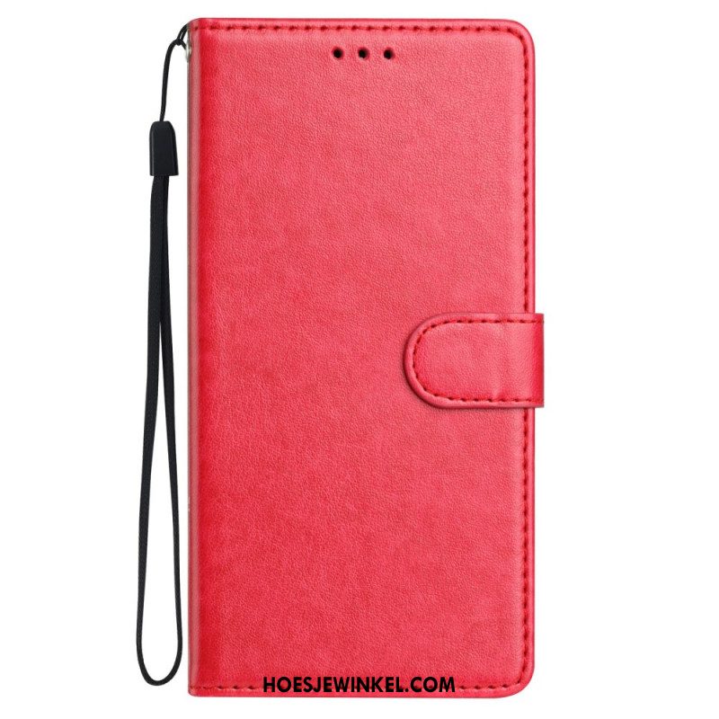 Flip Case Leren Oppo Reno 14 5g Effen Imitatieleer