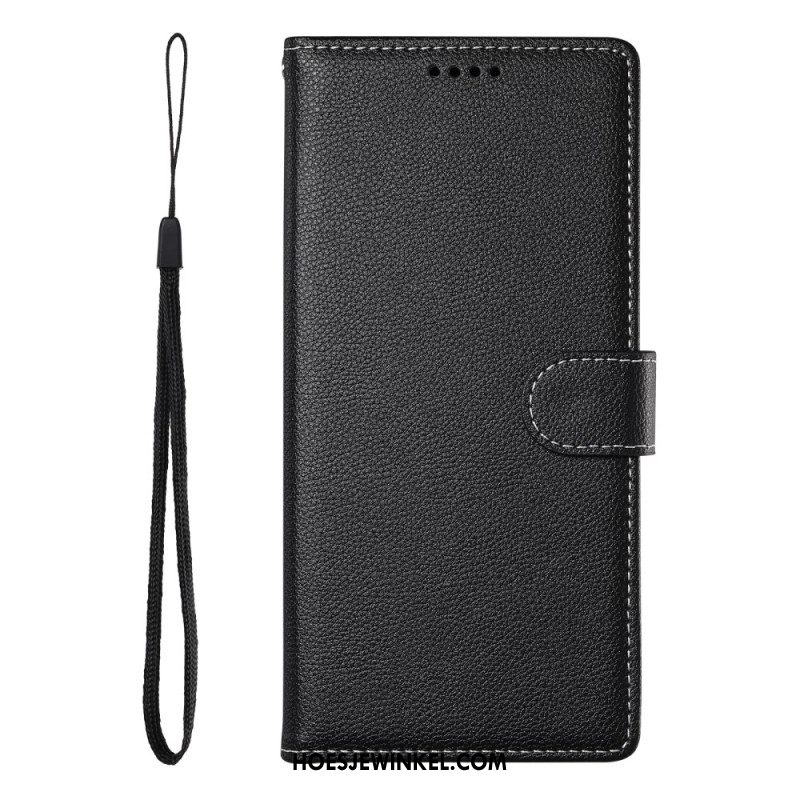 Flip Case Leren Oppo Reno 14 5g Effen Leerlook