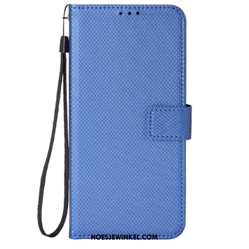 Flip Case Leren Oppo Reno 14 Pro 5g Diamantstructuur